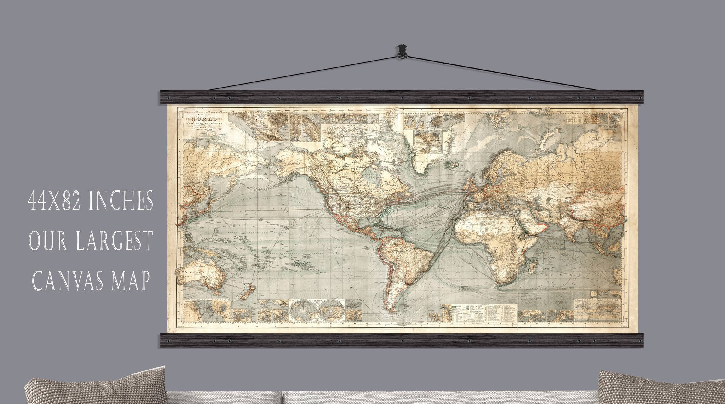 vintage wall map